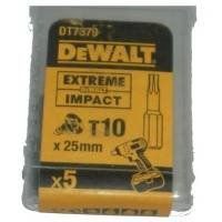Акс.інстр DeWALT Біти ударні IMPACT TORSION, Т10мм,L=25мм, 5шт. DT7379T фото