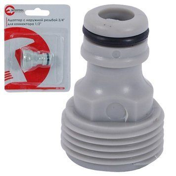Адаптер із зовнішньою різьбою 3/4" на конектор 1/2" INTERTOOL GE-1002 GE-1002 фото