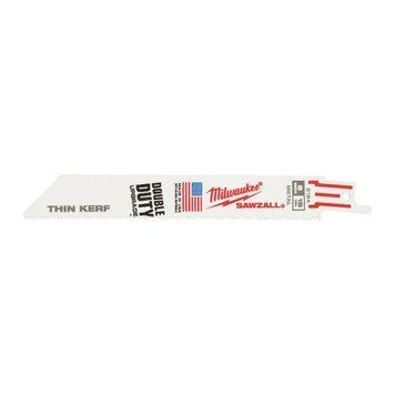 Полотно пиляльне для шабельної пилки Milwaukee THIN KERF універсальне, крок зуба 1.4ммх150мм, 5шт 48475184 фото