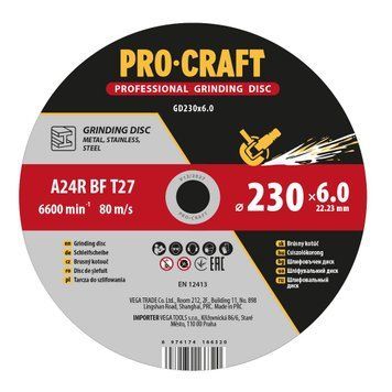 Диск зачистный Procraft GD230x6.0 230 мм 6,0 мм 22,2 мм PC-023060 фото