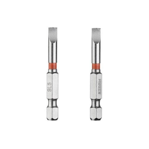 Комплект викруткових насадок SL5*50, 1/4", S2, уп. 2 од., STORM INTERTOOL VT-0229 VT-0229 фото