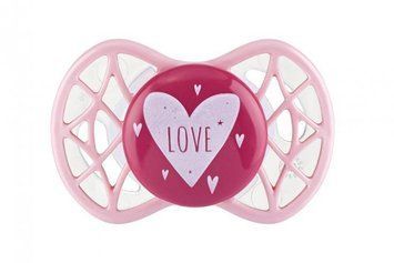 Пустушка симетрична Nuvita NV7065 Air55 Cool 0m +" LOVE" рожево-персикова (NV7065PR) NV7065PR фото