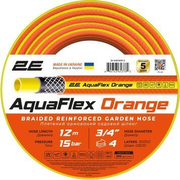 Шланг 2Е AquaFlex Orange 3/4" 12м (2E-GHE34OE12) 2E-GHE34OE12 фото