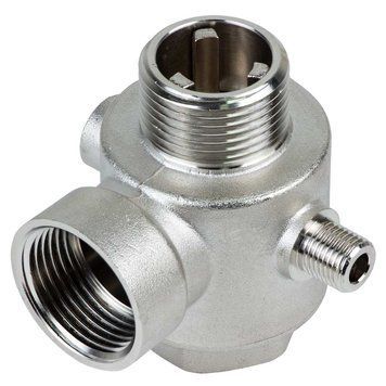 Соединитель пятивыводной + обратный клапан 80мм M1"&times;F1"&times;F1"&times;M1/4"&times;F1/4" Silver 480г AQUATICA (779601) SG-779601 фото