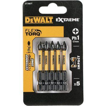 Акс.інстр DeWALT Біти ударні IMPACT TORSION Ph1, 50мм, 5шт. DT7997T фото