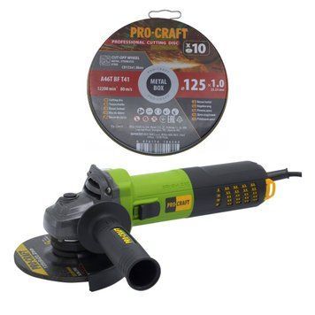 Кутошліфувальна машина безщіткова Procraft PW2200 125 мм + Диск Procraft CD125x1.2b 10 шт/уп PC-220012 фото