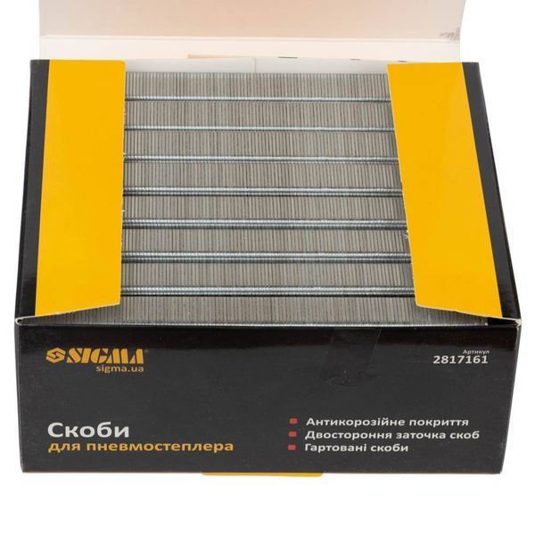 Скоби 16&times;12.8мм для пневмостеплера 5000шт SIGMA (2817161) SG-2817161 фото