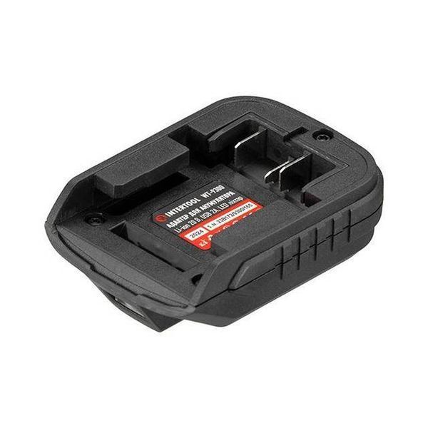 Адаптор для акумулятора Li-ion 20 В, USB 2A, LED ліхтар INTERTOOL WT-9300 WT-9300 фото