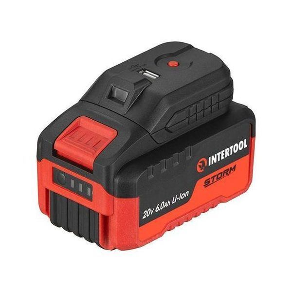 Адаптор для акумулятора Li-ion 20 В, USB 2A, LED ліхтар INTERTOOL WT-9300 WT-9300 фото