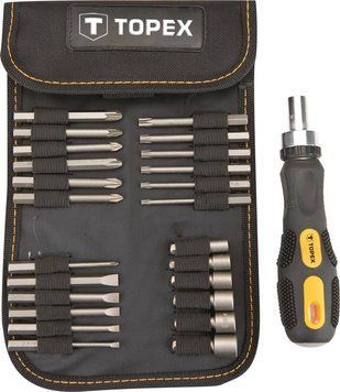 Topex 39D352 Насадки и переменные головки с держателем, набор 26 шт.*1 уп. 39D352 фото