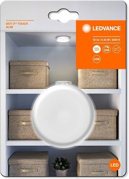 Нічний світильник з акумулятором Ledvance dot-it touch slim 0.45Вт 4000К 30Лм 500мА білий (4058075399709) 4058075399709 фото