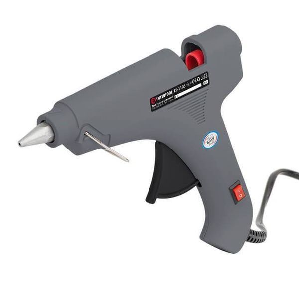 Пистолет клеевой 60 Вт, 230 В, 165-180 &deg; C под стержни 10.8-11.5 мм, 8-20 г/мин. INTERTOOL RT-1103 RT-1103 фото