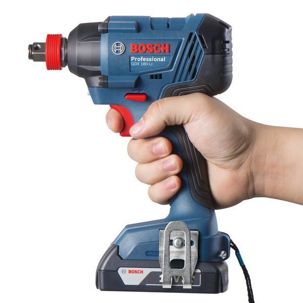 Гайковерт ударний Bosch GDX 180-Li, акумулятор, 2х18 В, 180 Нм, M6-M14, 1.1кг, кейс (06019G5223) 0.601.9G5.223 фото