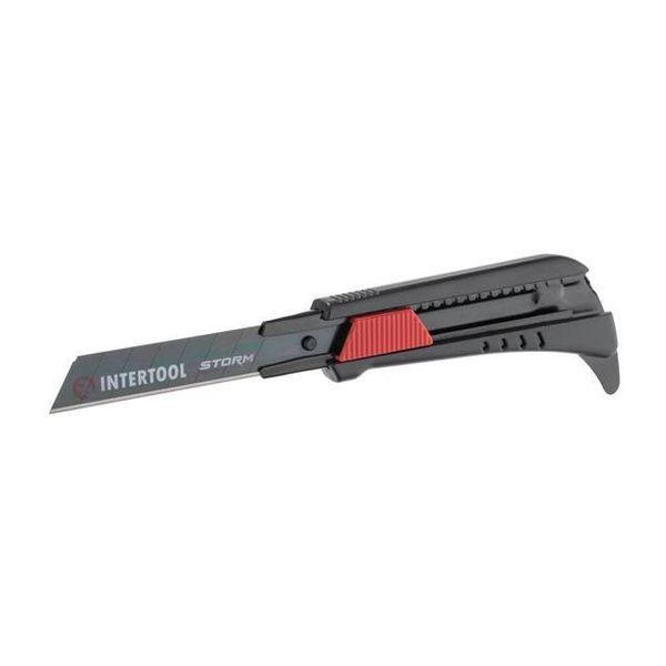 Ніж сегментний для лінолеуму 18 мм, металева напрямна, Storm INTERTOOL HT-0538 HT-0538 фото