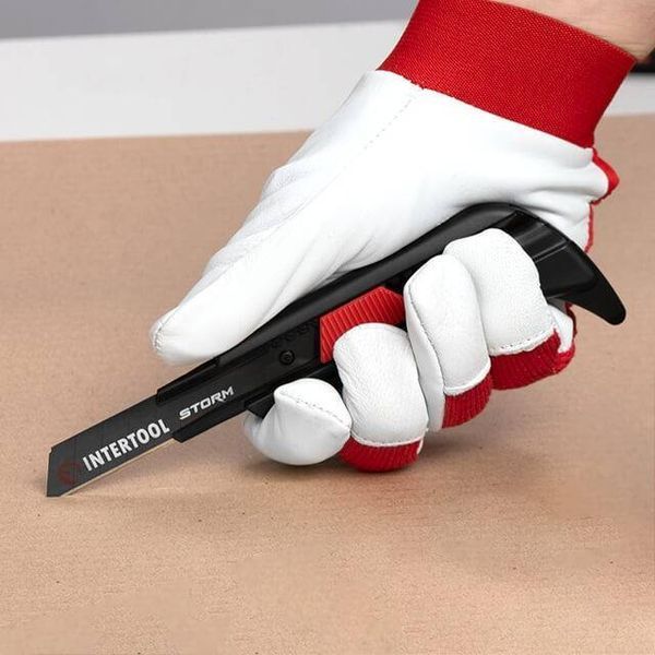 Ніж сегментний для лінолеуму 18 мм, металева напрямна, Storm INTERTOOL HT-0538 HT-0538 фото