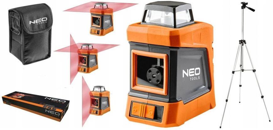 Neo Tools Нiвелiр лазерний, 30 м, 360 &deg; по вертикалі, з футляром і штативом 1.5 м 75-102 фото