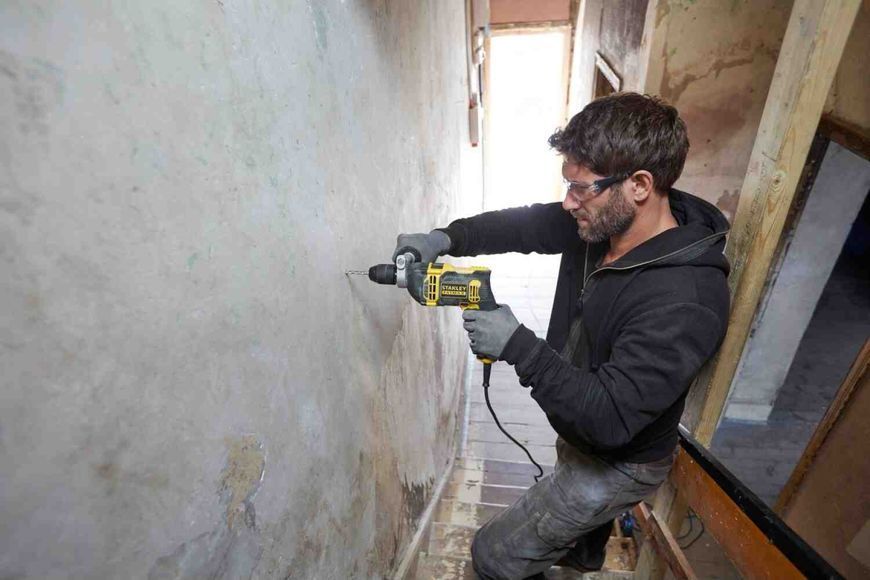 Дриль ударний 750 Вт, 0-3200 об/хв, 54400 уд/хв STANLEY FatMax STANLEY FATMAX FMEH750K FMEH750K фото