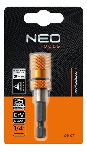 Бітоутримувач Neo Tools 1/4" 60мм (06-071) 06-071 фото