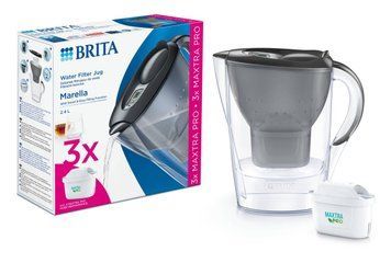 Фільтр-глечик Brita Marella Memo MXPro 2.4л (1.4л очищеної води) + 3 картриджа графіт 1052796 фото