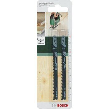 Полотно пилочное для электролобзика HSC Bosch для дерева, T 144 D, 4-5.2х100мм, 2шт (2.609.256.718) 2.609.256.718 фото