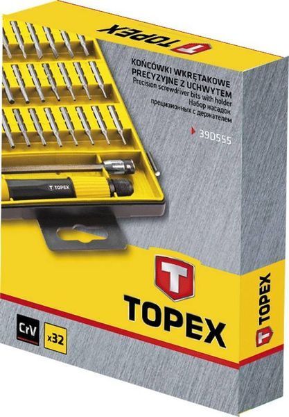 Topex 39D555 Насадки прецизiйнi з тримачем, набiр (пiд викрутку) 32 шт. 39D555 фото