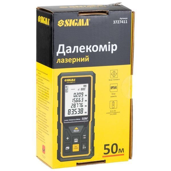Дальномер лазерный 50м SIGMA (3727411) SG-3727411 фото