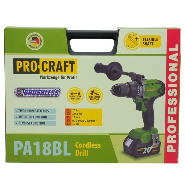 Шуруповерт Procraft PA18BL Universal Extra (2 акб) PC-101801 фото