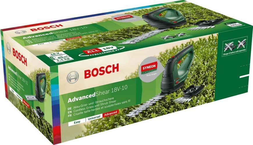 Ножницы для травы Bosch AdvancedShear 18В-10 + насадка кусторез (0.600.857.001) 0.600.857.001 фото