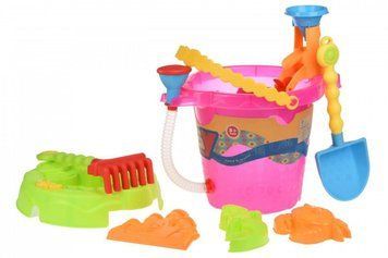Набор для игры с песком Same Toy Ведерко 6 единиц розовое (976Ut-1) 976Ut-1 фото