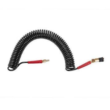 Шланг BLACK M-Flex 5.5х8мм, 10м спіральний поліуретановий з поворотним шарніром, латунними швидкороз'ємними PT-1790 фото