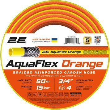 Шланг 2Е AquaFlex Orange 3/4" 50м (2E-GHE34OE50) 2E-GHE34OE50 фото
