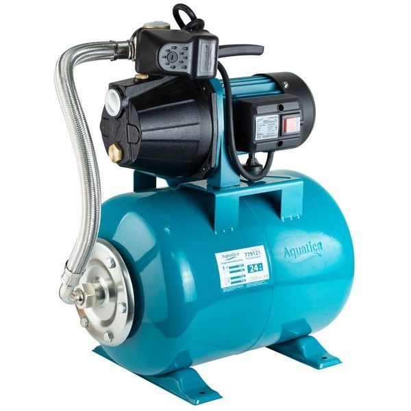 Станція 0.8кВт Hmax 38м Qmax 58л/хв (самовсмоктувальний насос) 24л AquaticaLEO EKJ-802IA5/UA (775346/24) SG-775346/24 фото