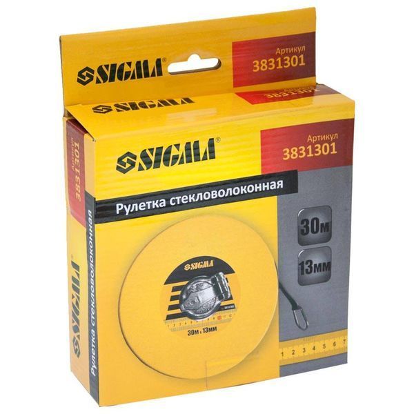 Рулетка скловолокно 30м&times;13мм SIGMA (3831301) SG-3831301 фото