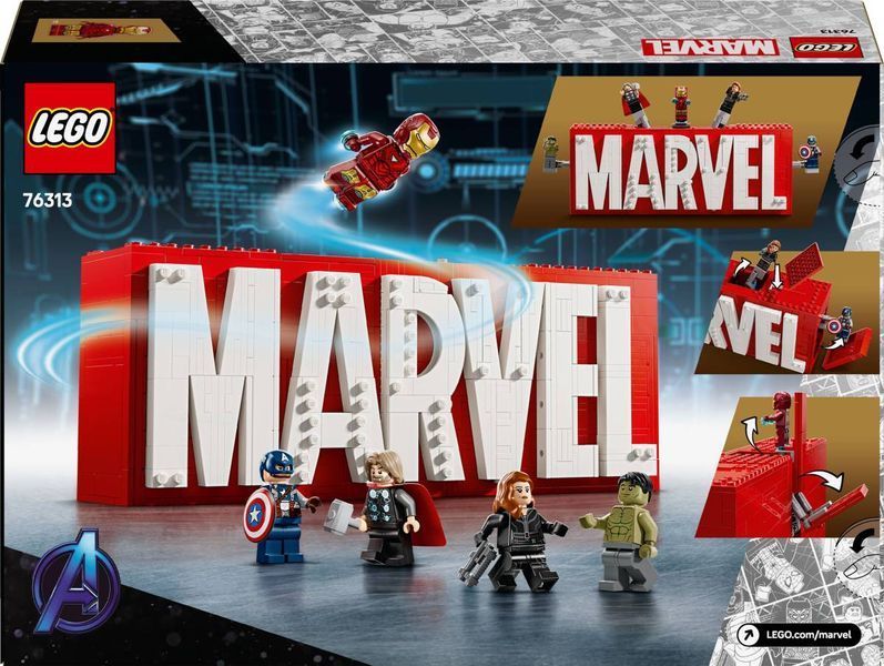 Конструктор LEGO Super Heroes Marvel Логотип и мини фигурки MARVEL 931 элемент (76313) 76313 фото