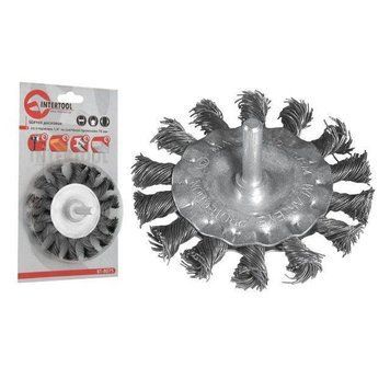 Щітка кільцева 75 мм для дриля, 1/4" (пучки крученого дроту) INTERTOOL BT-8075 BT-8075 фото