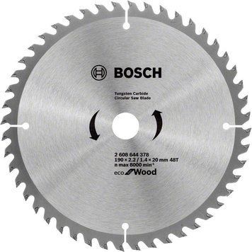 Диск пильный Bosch Eco for Wood 190x2.2x20-48T (2.608.644.378) 2.608.644.378 фото