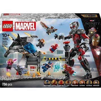 Конструктор LEGO Super Heroes Marvel Первый мститель: Противостояние Приключенческая битва 736 элементов (76314) 76314 фото
