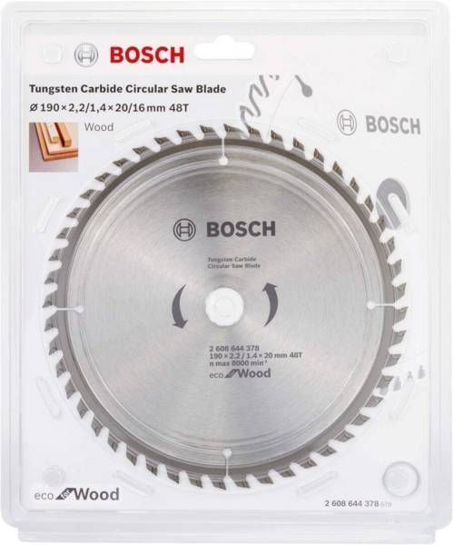 Диск пильный Bosch Eco for Wood 190x2.2x20-48T (2.608.644.378) 2.608.644.378 фото
