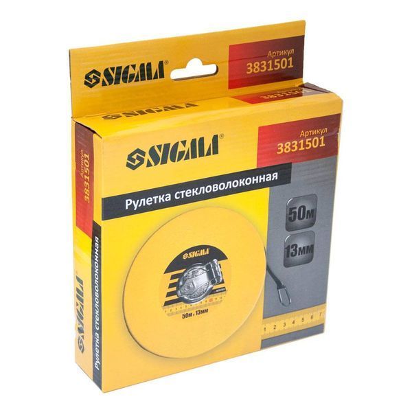 Рулетка стекловолокно 50м&times;13мм SIGMA (3831501) SG-3831501 фото