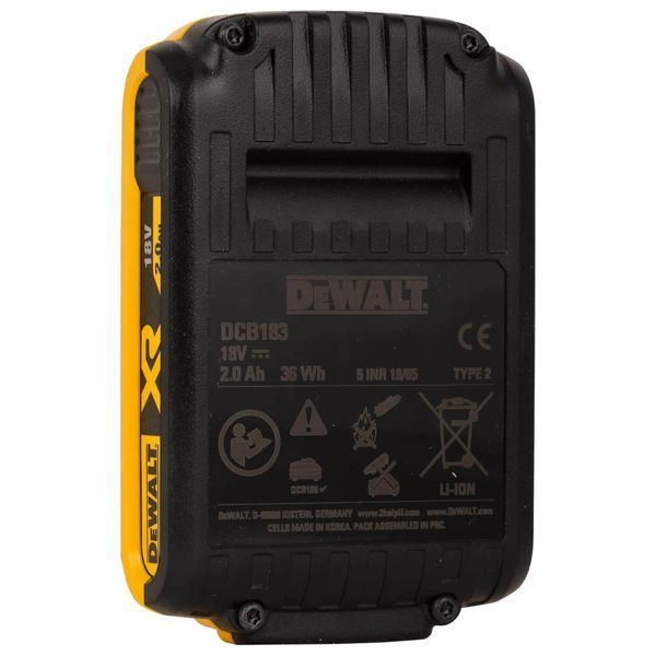 Акумулятор DeWalt 18В Li-lon 2А&middot;год 0.4кг DCB183_N314783 фото