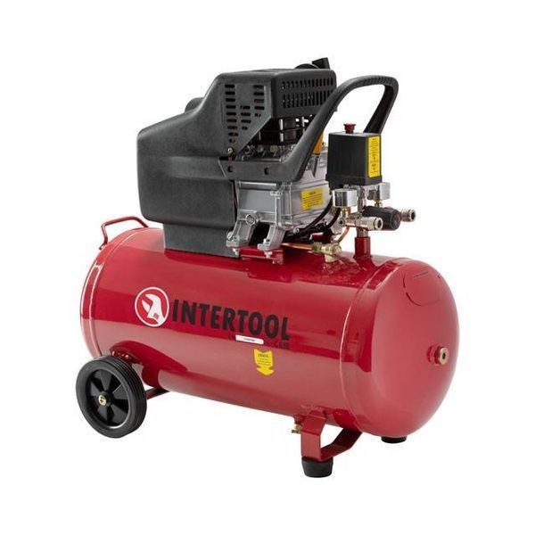 Компрессор 50 л, 1500 Вт, 220 В, 8 атм, 206 л/мин. INTERTOOL PT-0003 PT-0003 фото