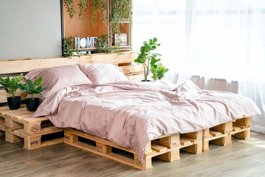 Простирадло Ardesto Mix&Match, 240х260см, 100% бавовна, сатин, пудра (ART2426FSP) ART2426FSP фото