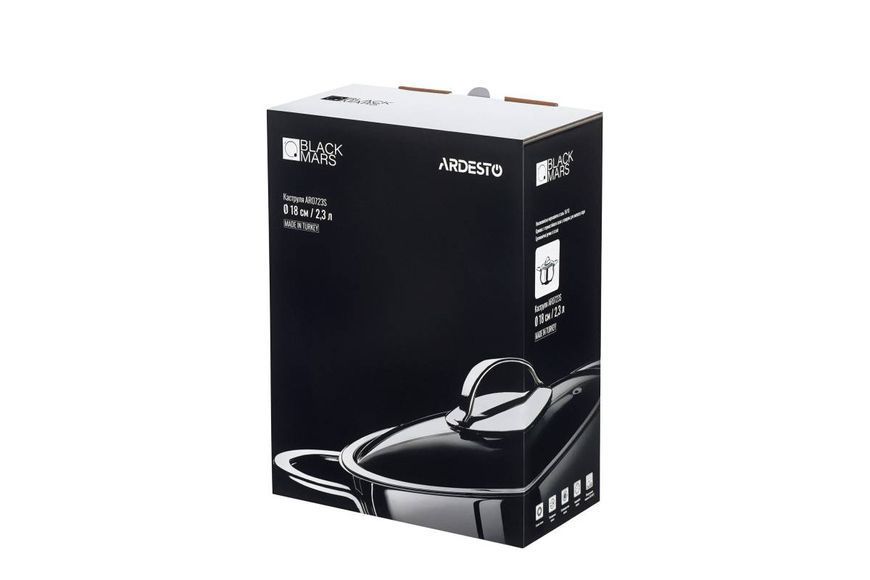 Кастрюля Ardesto Black Mars серая из нержавеющей стали 2.3 л (AR0723S) AR0723S фото