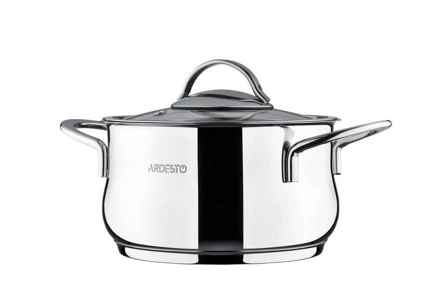 Кастрюля Ardesto Black Mars серая из нержавеющей стали 2.3 л (AR0723S) AR0723S фото