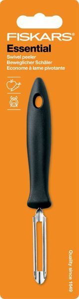 Нож с подвижным лезвием Fiskars Essential для чистки овощей 6 см Black (1023787) 1023787 фото