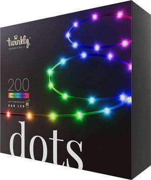 Smart LED Гірлянда Twinkly Dots 200 RGB LED Lights String, Clear Wire, Plug (TWD200STP-TEU) TWD200STP-TEU фото