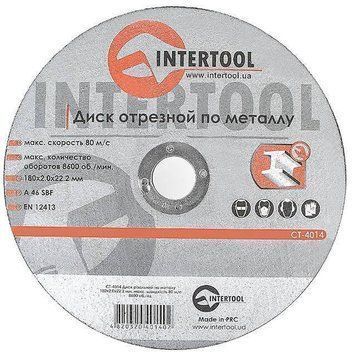 Диск отрезной по металлу 180x2.0x22.2 мм INTERTOOL CT-4014 CT-4014 фото