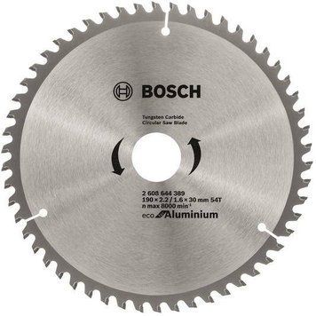 Диск пильный Bosch Eco for Aluminium 190x2.42/1.6x30 мм 54TCG (2.608.644.389) 2.608.644.389 фото