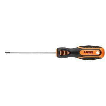 Отвертка Neo Tools, крестовая, PZ0 x 100 мм, CrV 04-182 фото