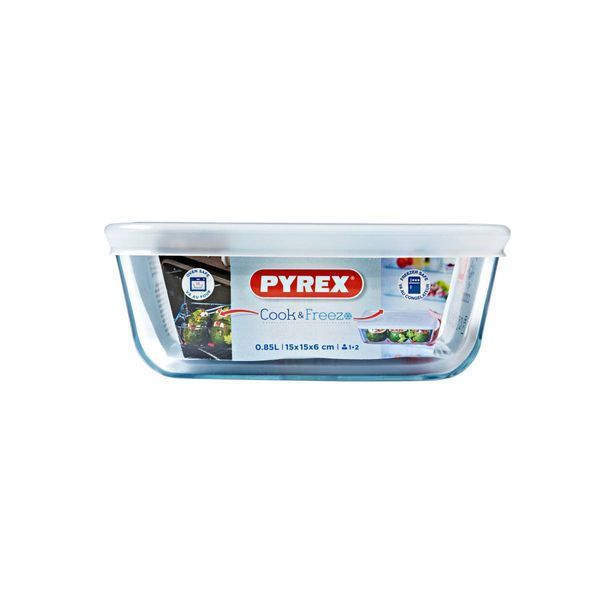 Форма Pyrex CookFreez з кришкою квадратна 15 х 15 см 0.85 л (218P001/7646) 218P001/7646 фото